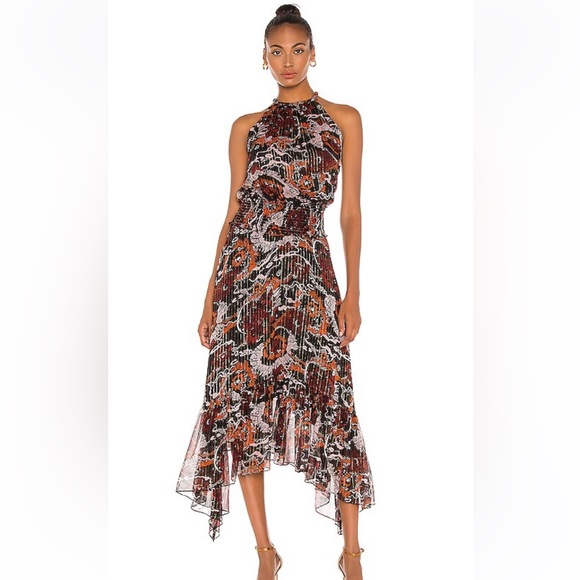 A.L.C. Bardot Maxi Floral Metallic Dress - Picture 2 of 10